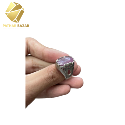Pure Silver Yaqoot (Ruby) Ring