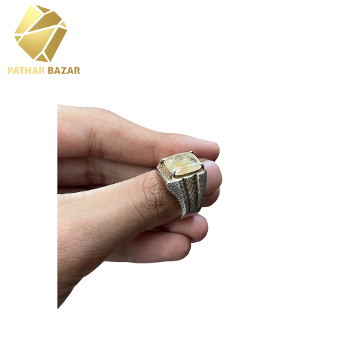Pure Silver Pukhraj Ring