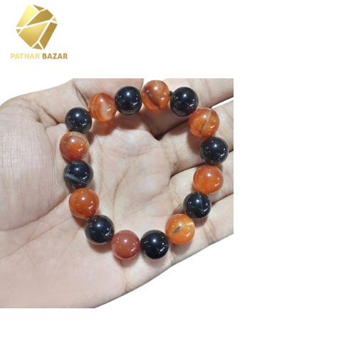 Red & Black Aqeeq (Red & Black Agate) Bracelet