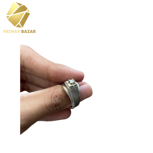 Pure Silver Diamond Ring
